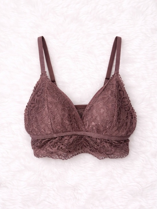 Adrienne Vittadini Other - Adrienne Vittadini Studio Lace Bralette Small Mauve Pink Coquette Lounge Y2K